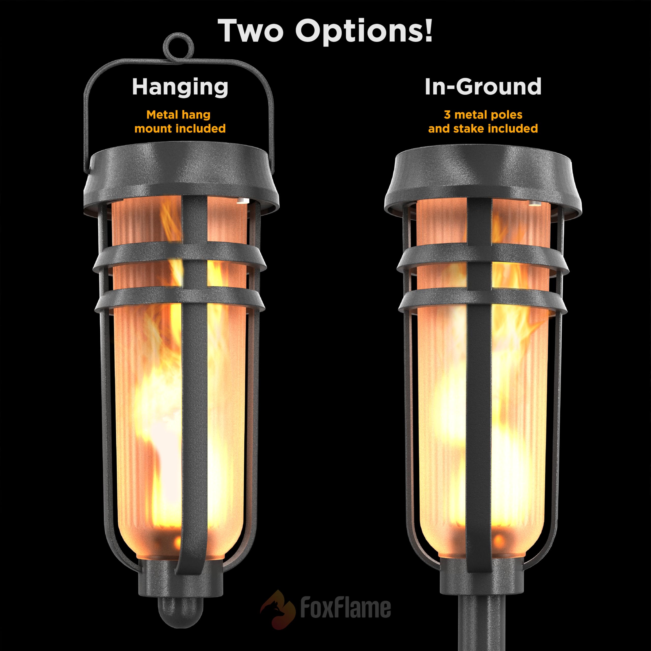 FOXFLAME Metal Solar Torches