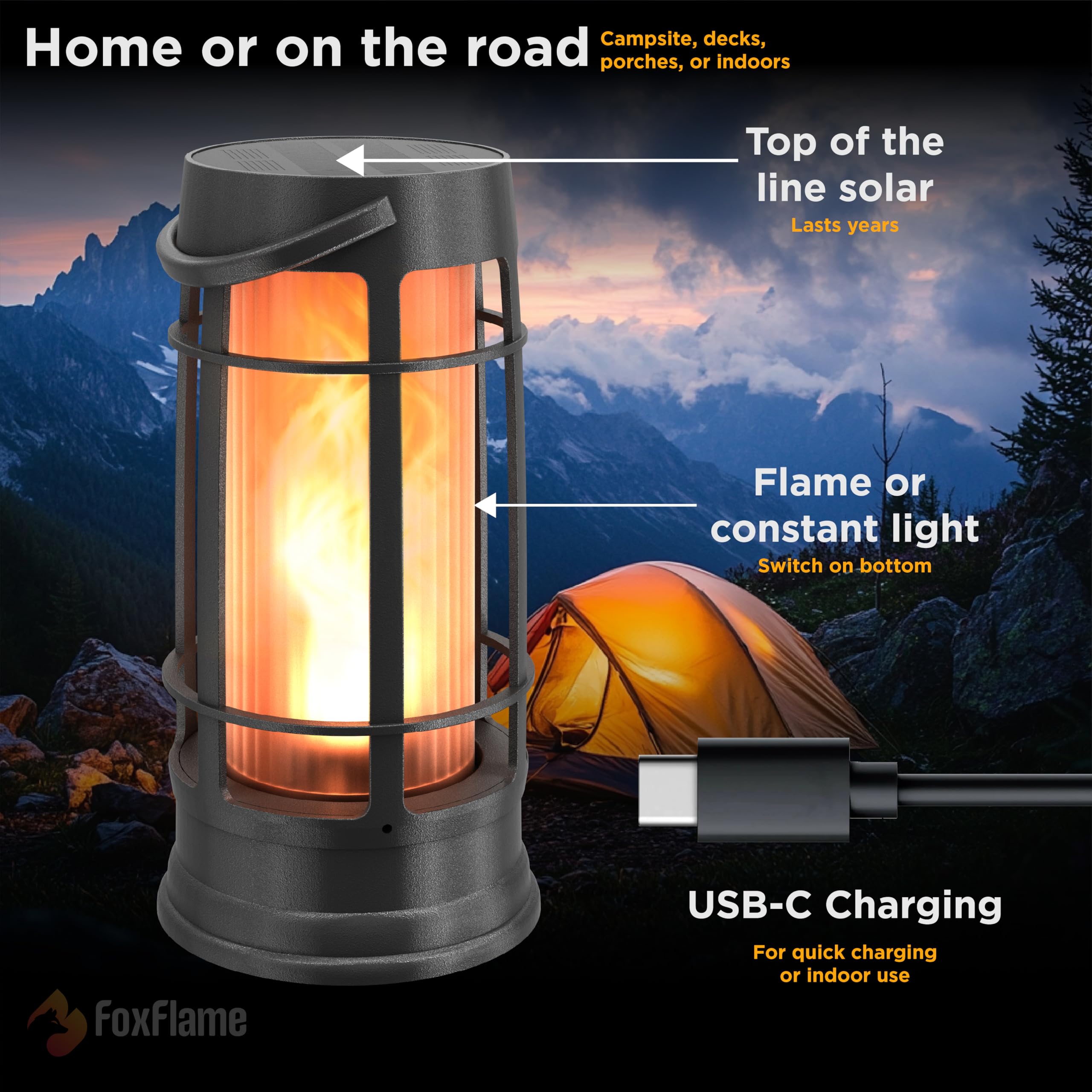 FOXFLAME Metal Solar Lanterns