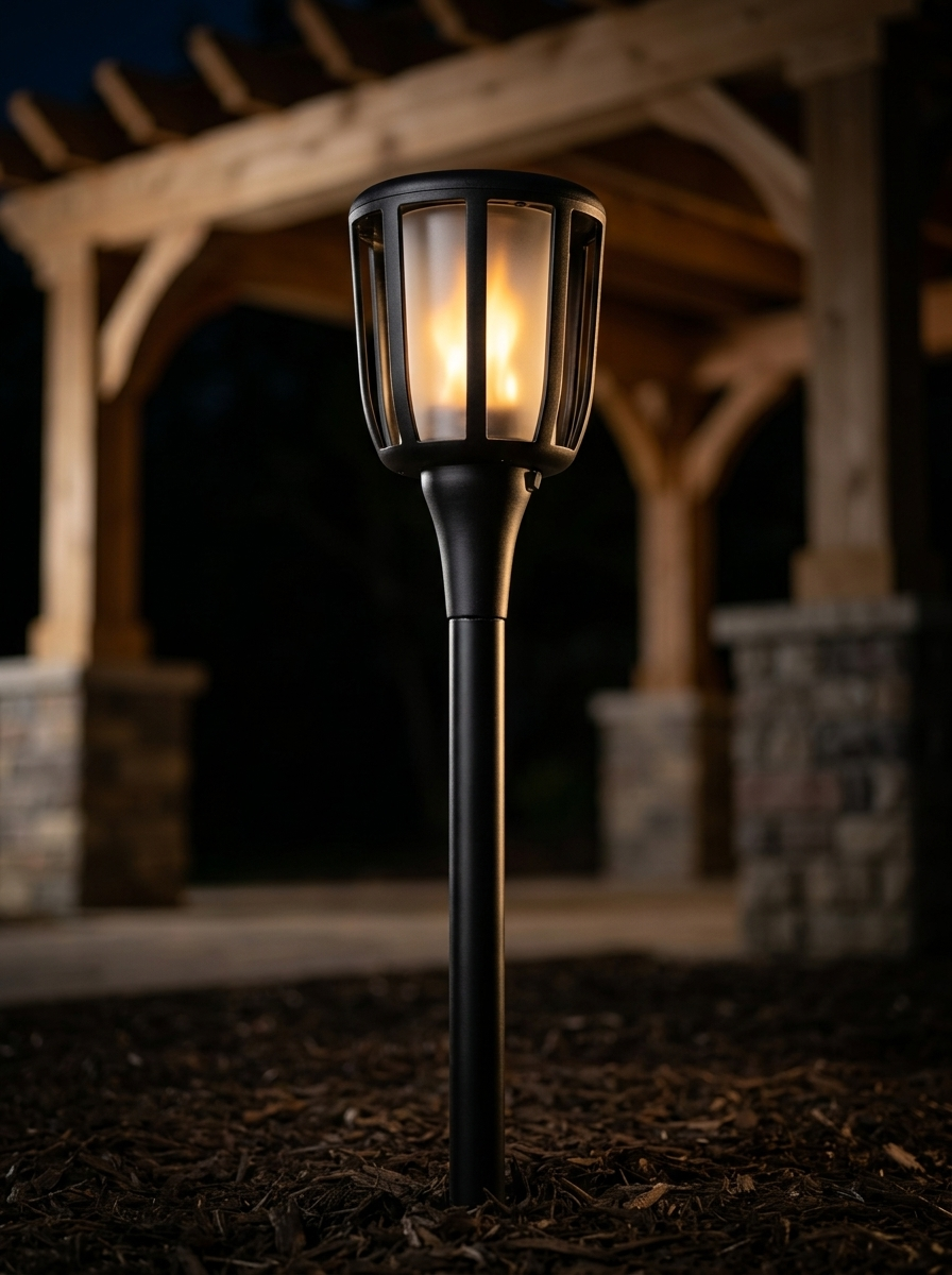 Solar Rustic Torch
