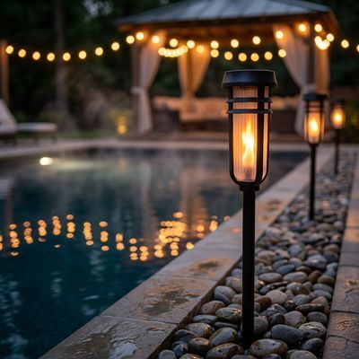 FOXFLAME Metal Solar Torches