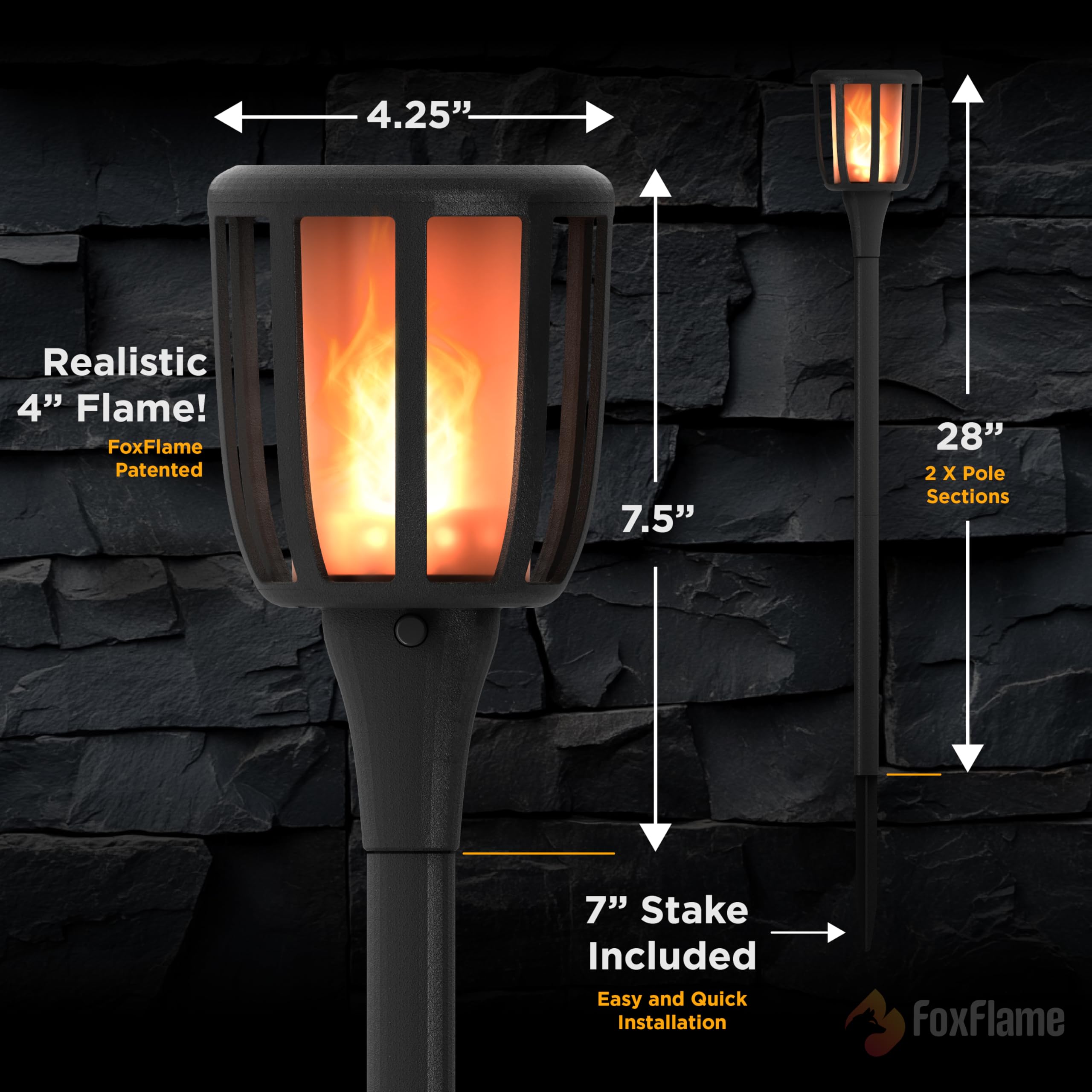 Solar Rustic Torch