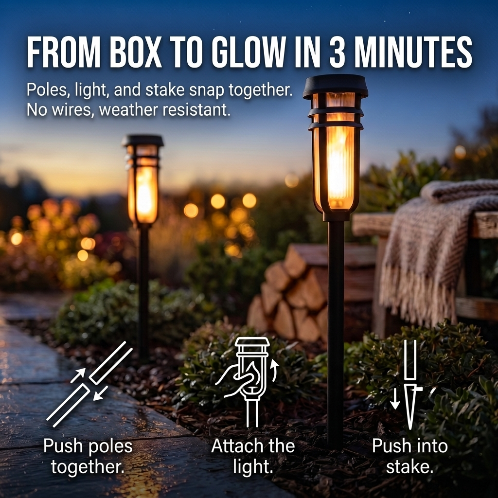 FOXFLAME Metal Solar Torches