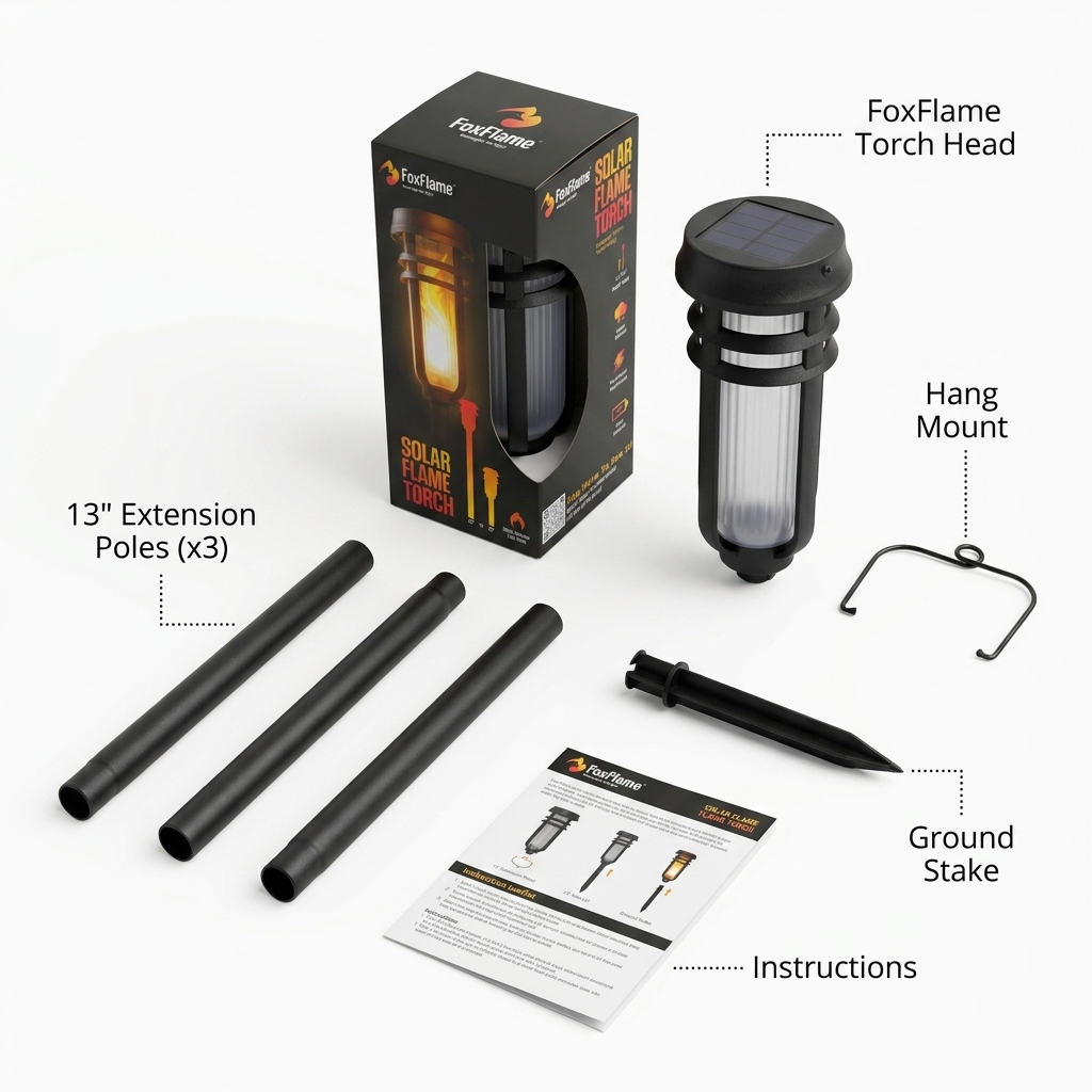 FOXFLAME Metal Solar Torches