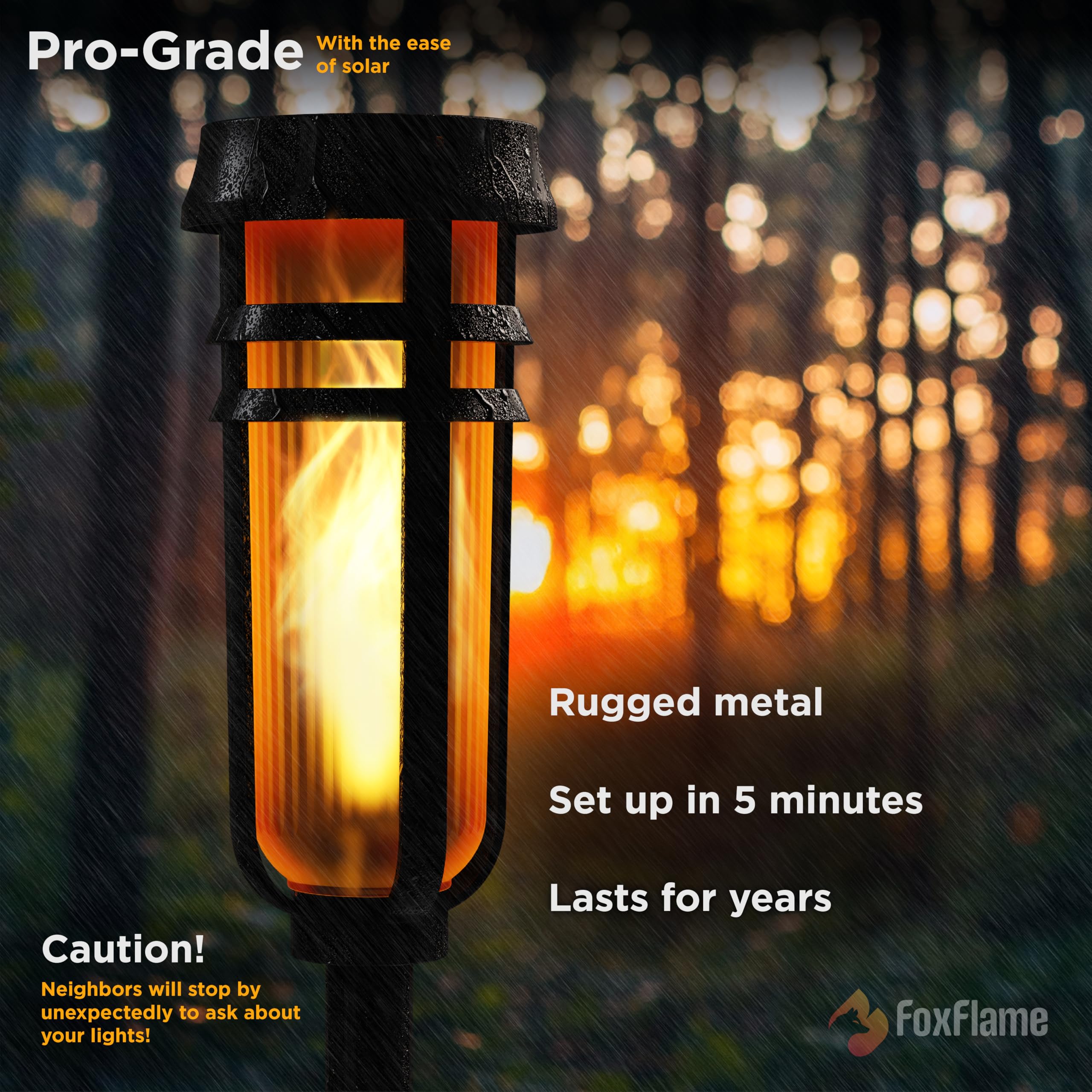FOXFLAME Metal Solar Torches