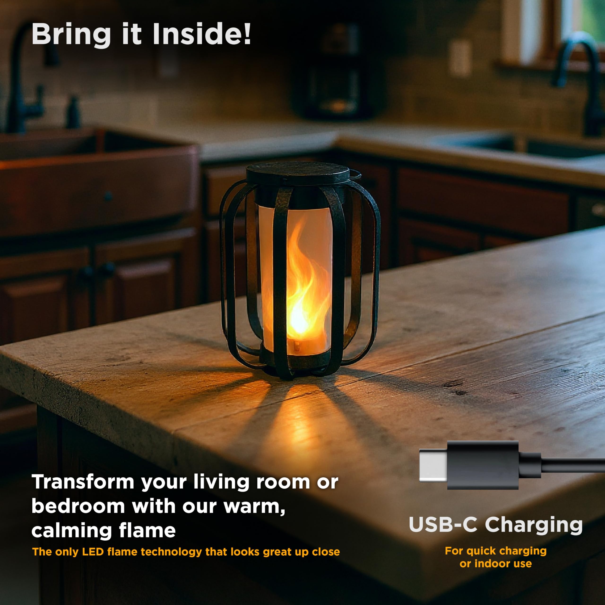 Modern Flame Lantern