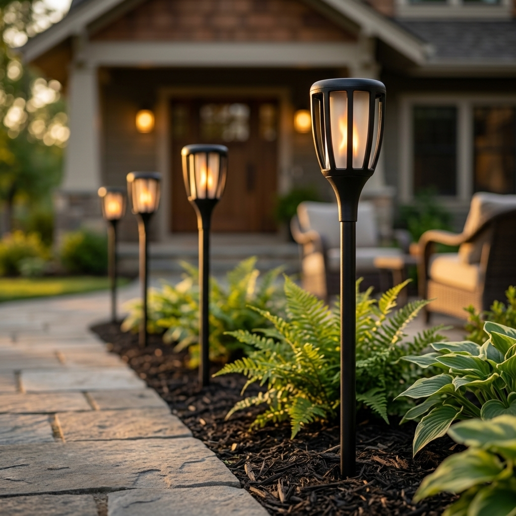 Solar Rustic Torch
