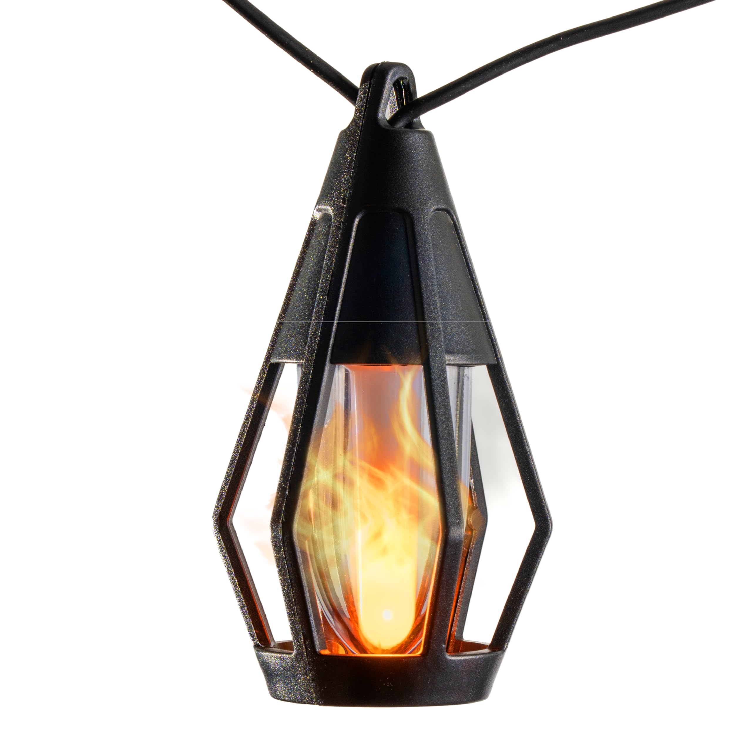 Solar String Lights - 10 Flickering LED Bulbs